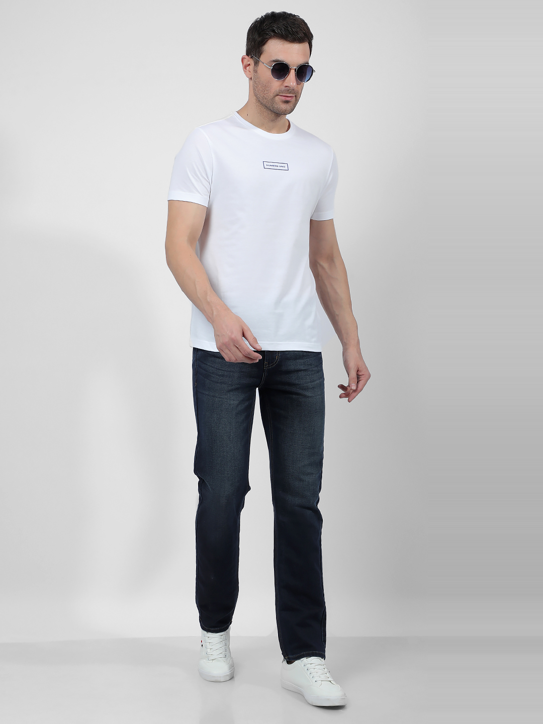 Numero Uno Men Faded Dark Blue Jeans